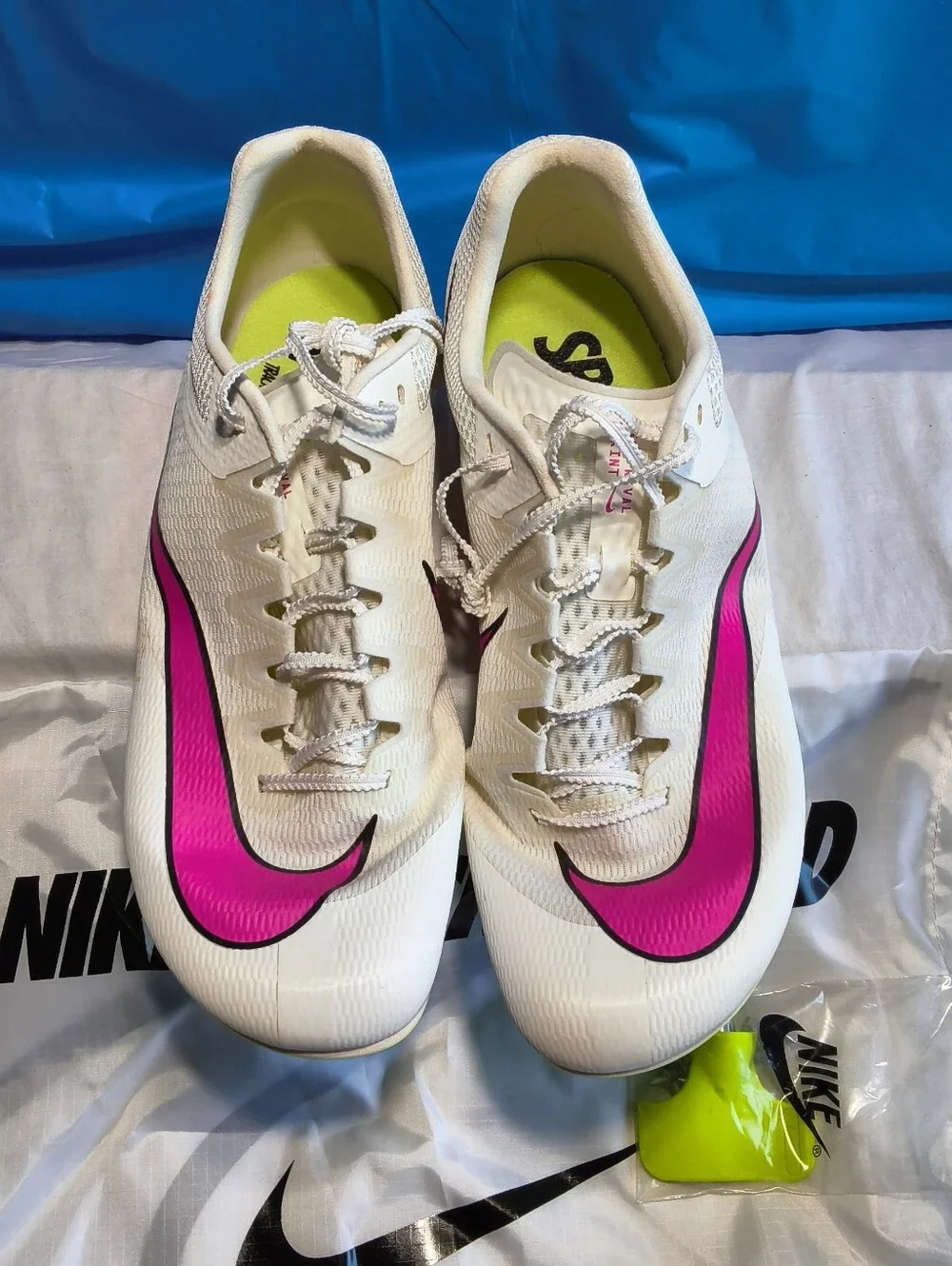 Nike Zoom Rival Sprint Track Spikes DC8753-101 Sail Hyper Pink Mens Size 14 New